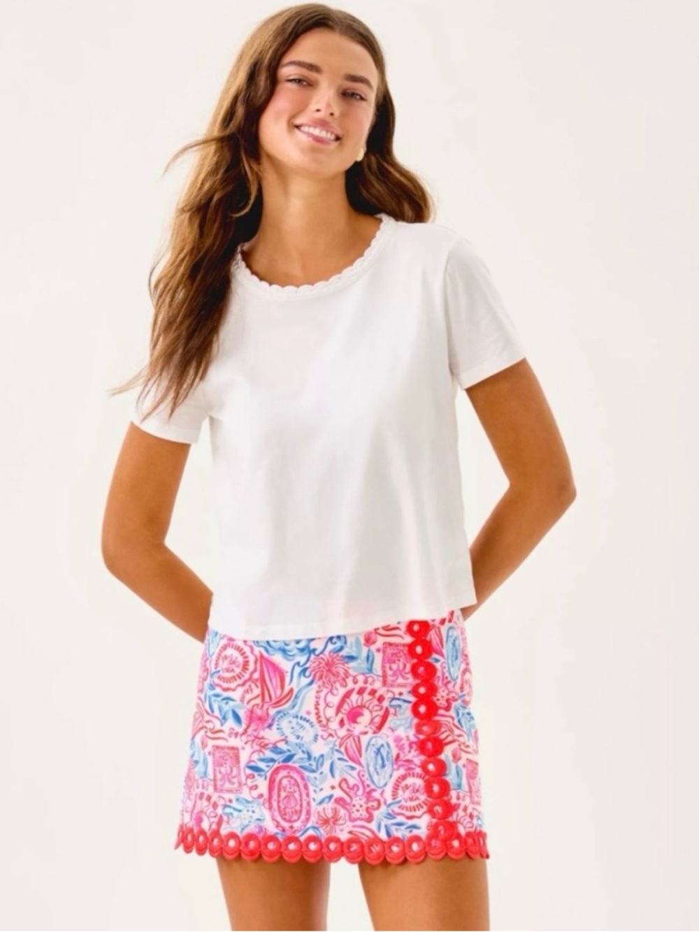 NWT Lilly Pulitzer Michelina Mini Skort Lil Sun Sea Sand Size 12 ⛳️🐠⛱️ - Picture 2 of 12